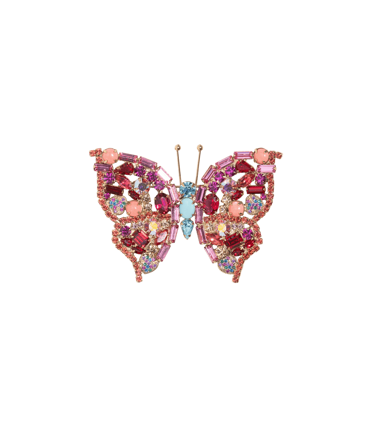 Small Butterfly in Light Padparadscha / Coral / Turquoise