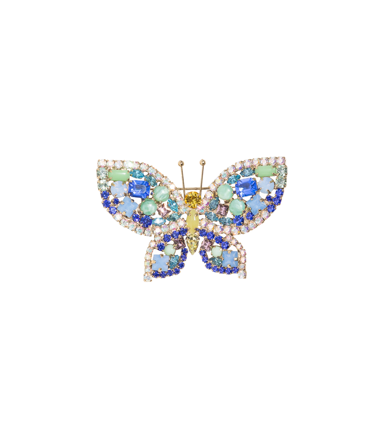 Small Butterfly in Sapphire / Crystal AB / Light Topaz