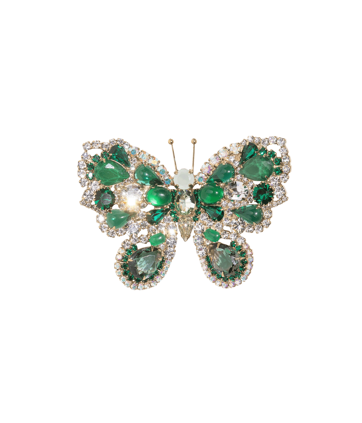 Medium Butterfly in Emerald / Crystal / Chrysolite