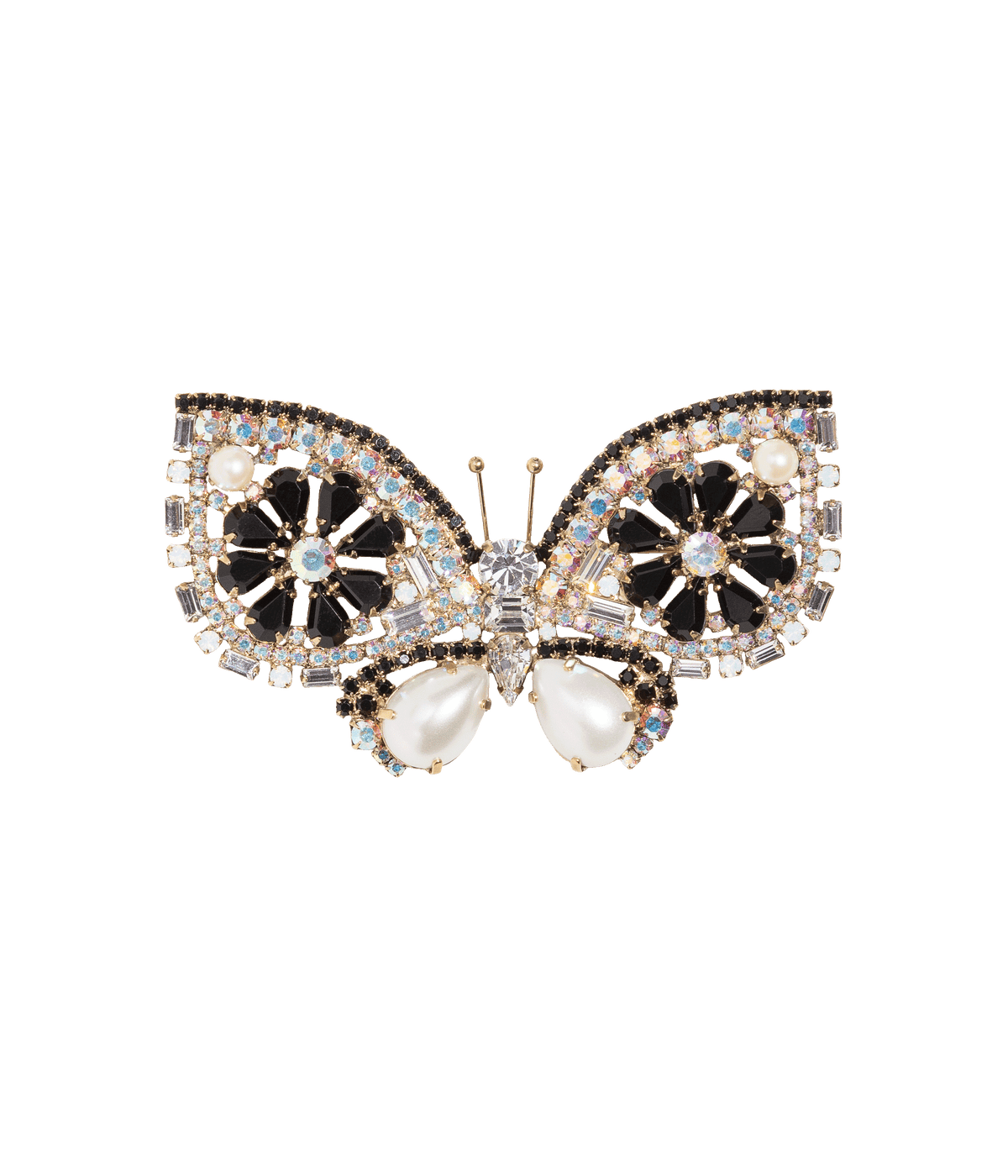 Medium Butterfly in Jet / Crystal AB / Pearl