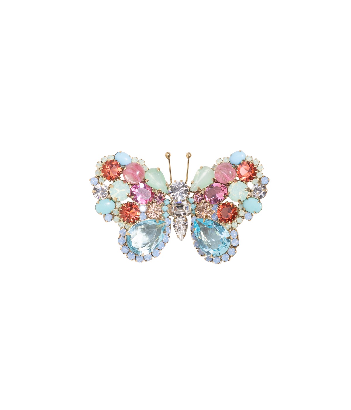 Medium Butterfly in Aqua / Chrysolite Opal / Rose