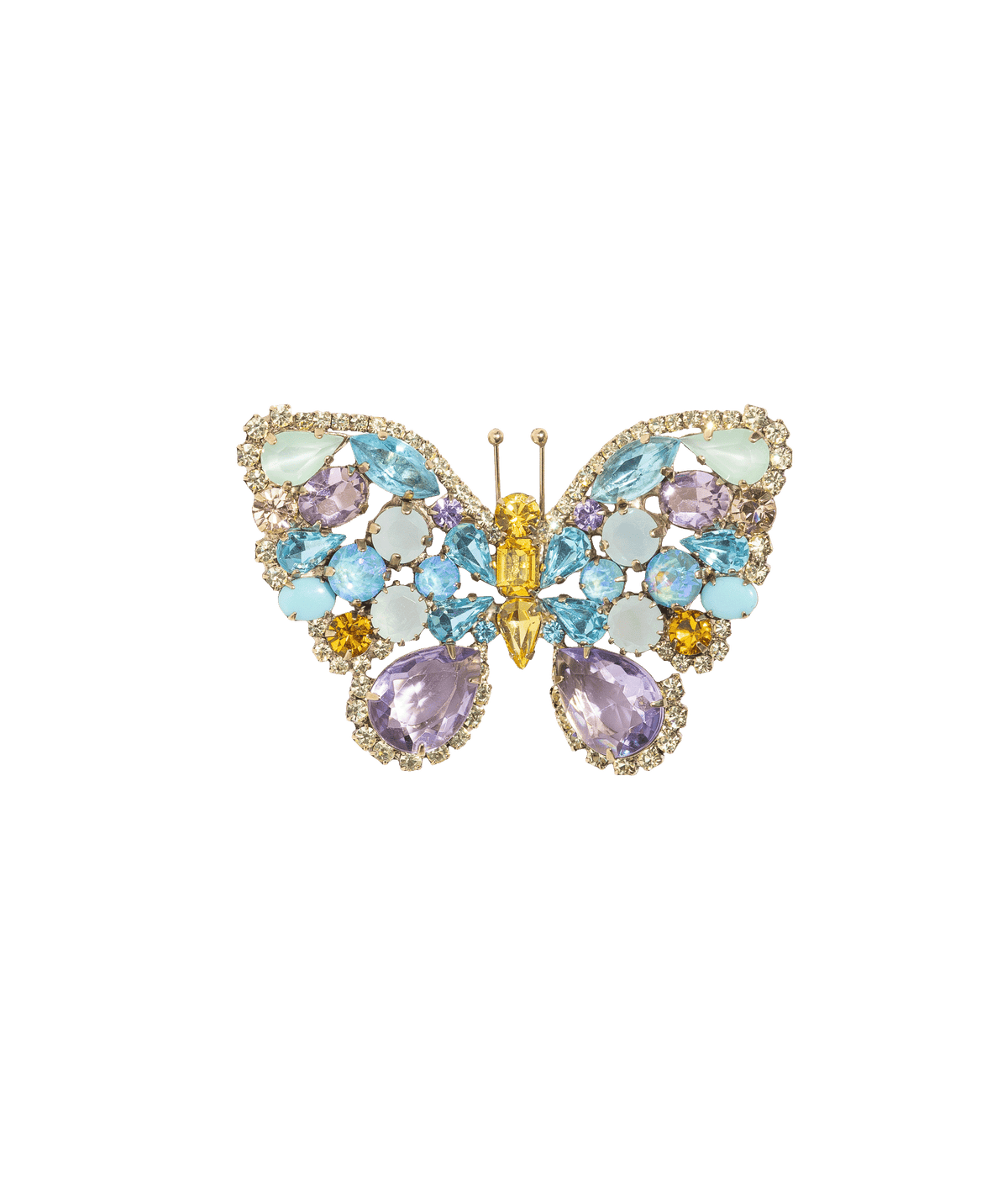 Medium Butterfly in Aqua / Light Topaz / Light Amethyst