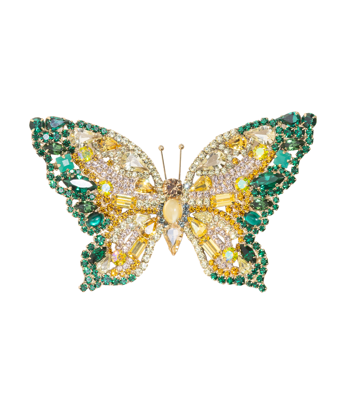 X-Large Butterfly in Emerald / Light Topaz / Citrine AB