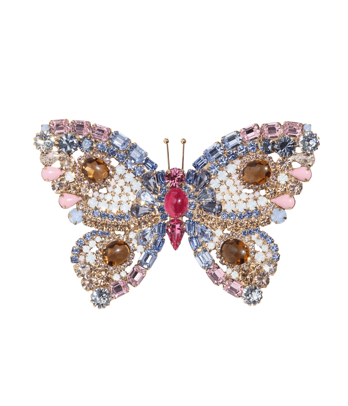 X-Large Butterfly in Light Sapphire / White Opal / Rose