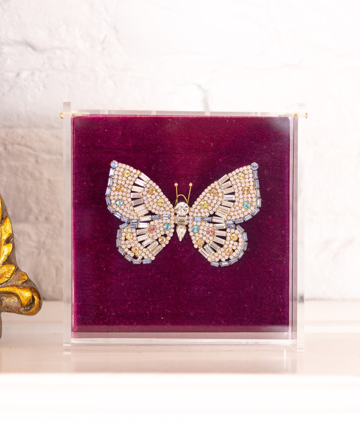Large Butterfly in Crystal / Light Sapphire / Aqua