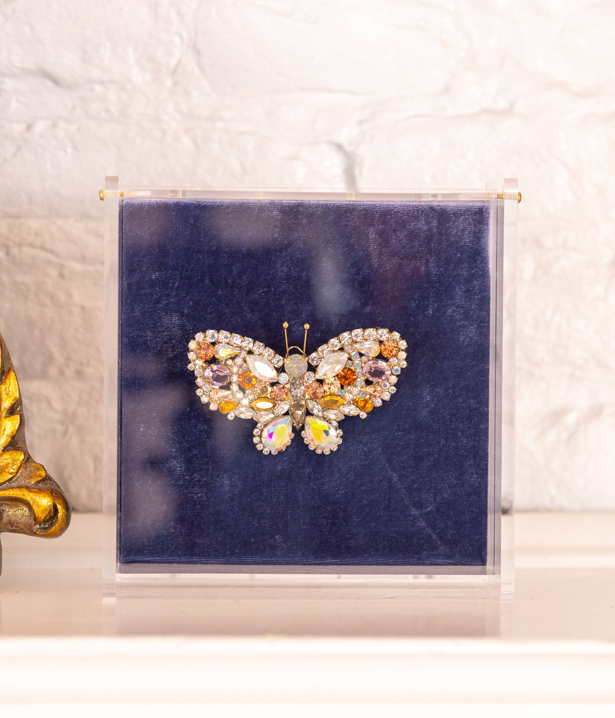Medium Butterfly in Crystal AB / Apricot / Aurum