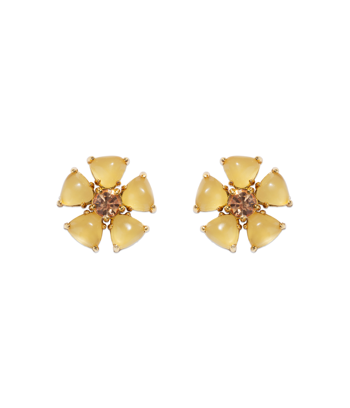 Emeline Flower Studs in Yellow - Loren Hope