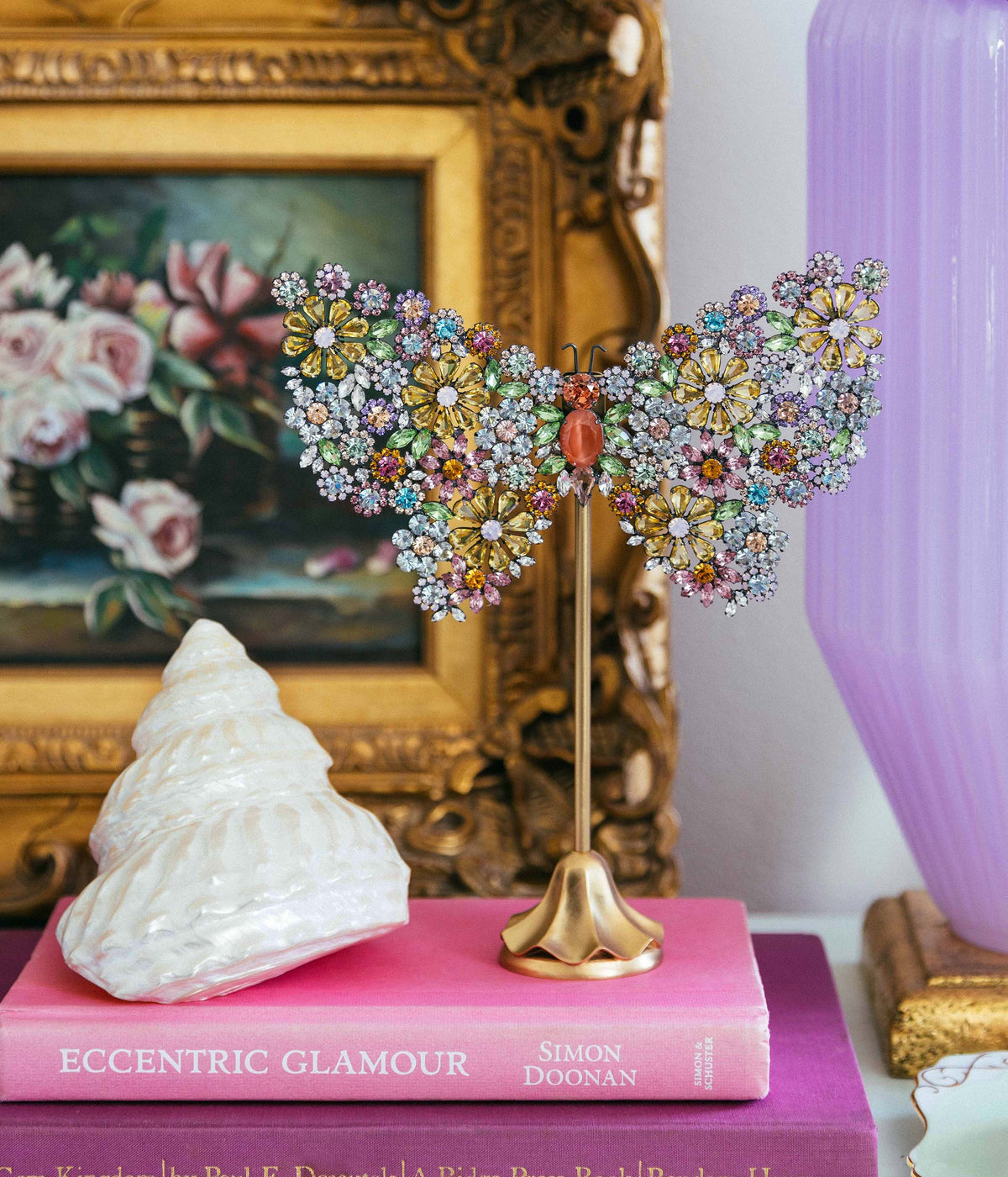 Large Empress Butterfly in Floral Rainbow - Loren Hope