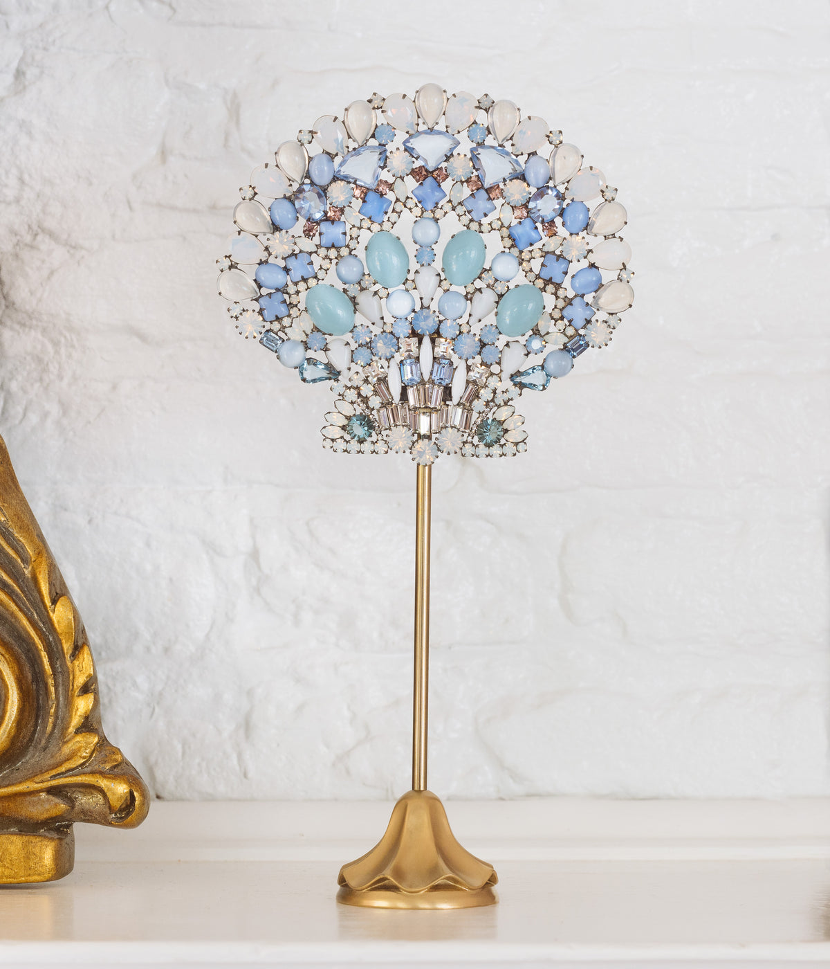 Large Scallop Shell Specimen in Blue and White - Loren Hope