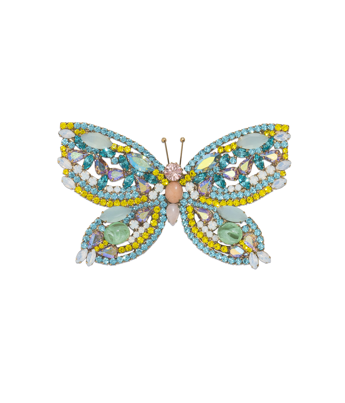 X-Large Butterfly in Citrine / Aqua / Vintage Rose