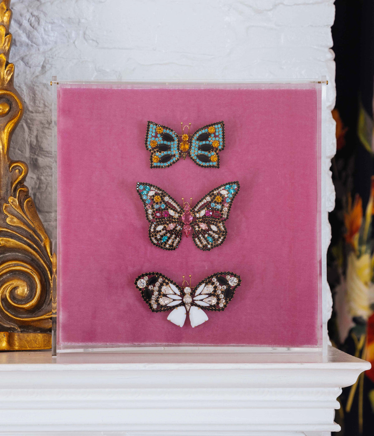 Butterfly Trio in Jet / Turquoise / White - Loren Hope