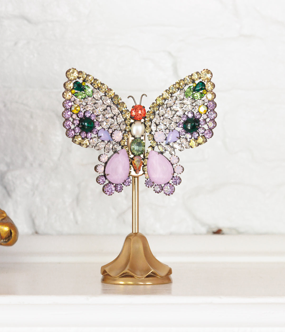 Small Empress Butterfly in Lavender / Crystal / Emerald - Loren Hope