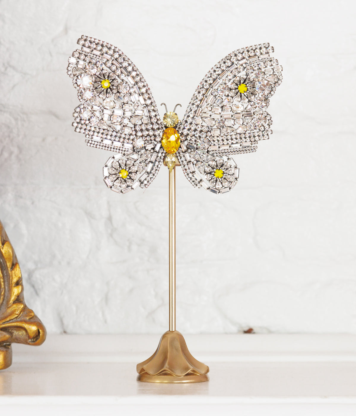 Large Empress Butterfly in Crystal / Yellow Opal / Citrine - Loren Hope
