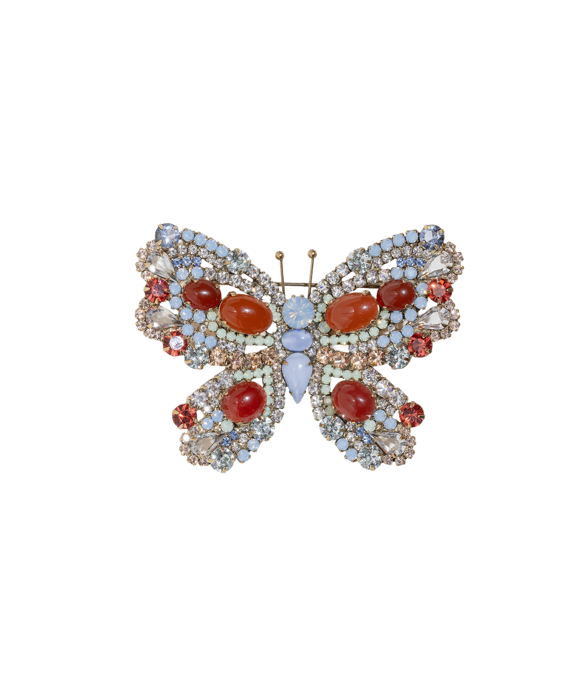 Large Butterfly in Carnelian / Air Blue Opal / Chrysolite Opal - Loren Hope