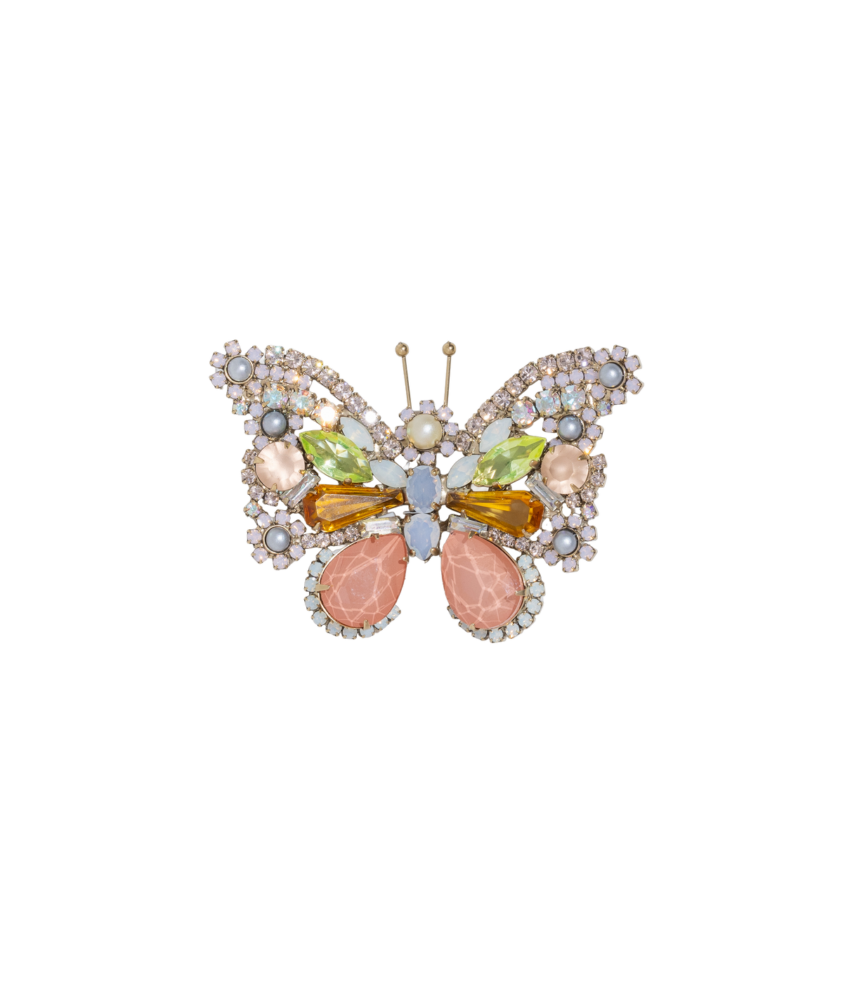 Medium Butterfly in Grey Pearl / Topaz / Light Peach
