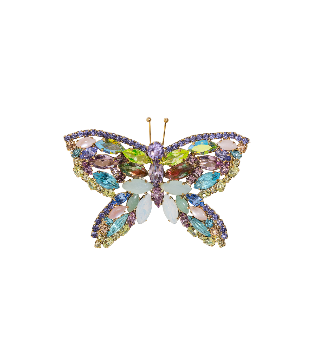 Large Butterfly in Violet / Pink Mussel Shell / Aventurine - Loren Hope