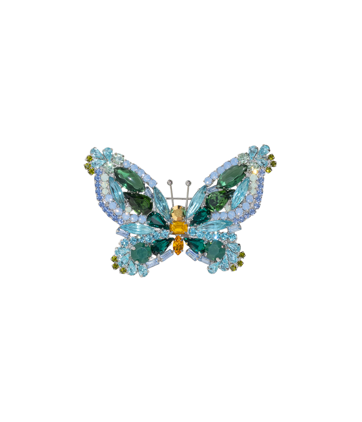 Medium Butterfly in Aqua / Olivine / Topaz
