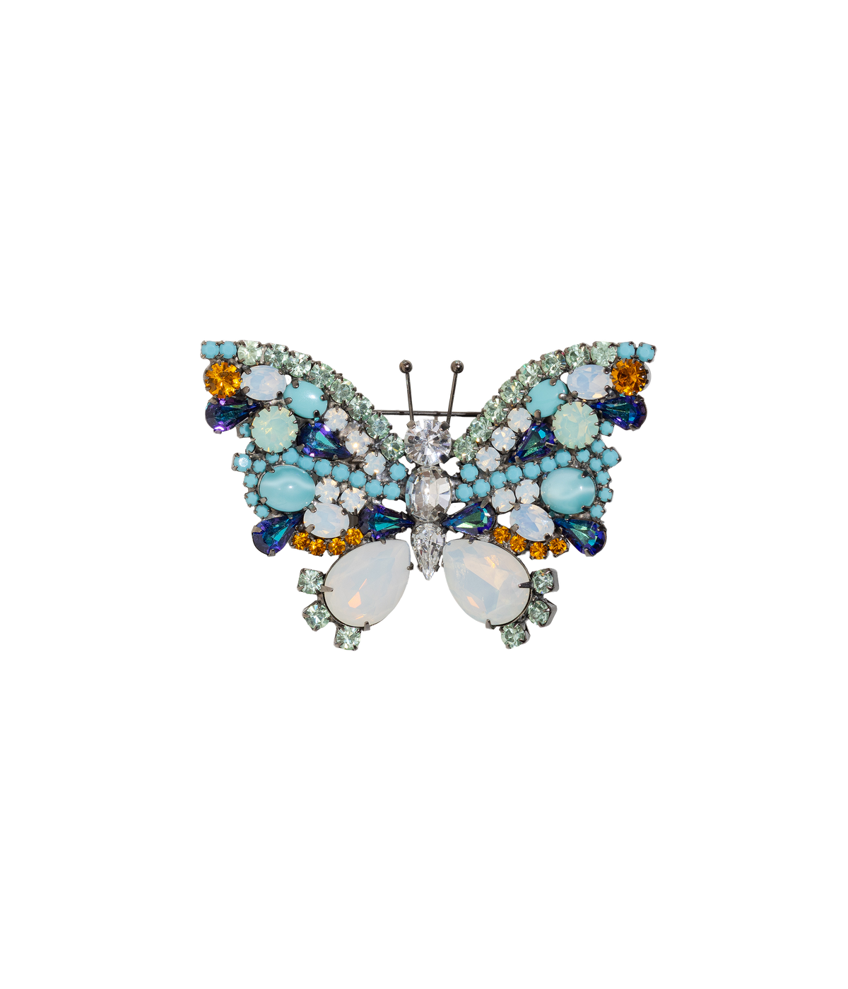 Large Butterfly in White Opal / Turquoise / Sapphire AB - Loren Hope