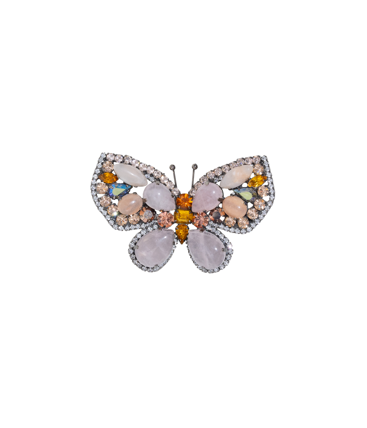 Medium Butterfly in Rose Quartz / Pink Aventurine / Topaz