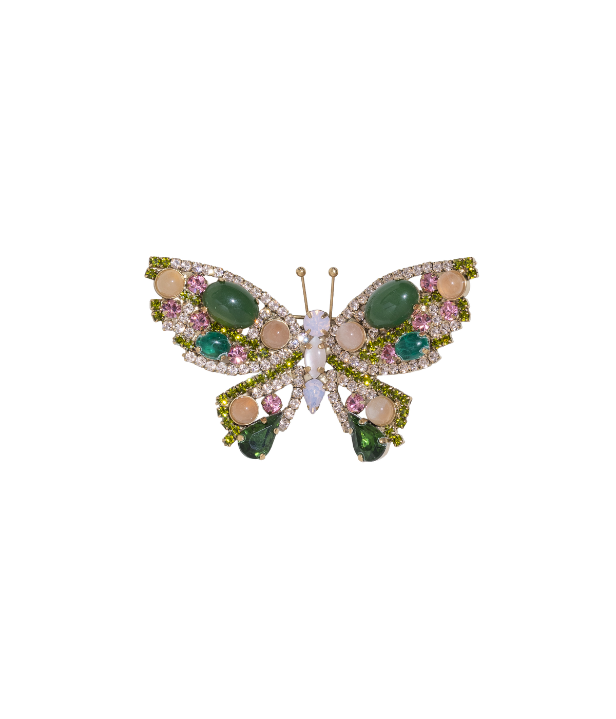 Medium Butterfly in Jade / Pink Shell / Rose Quartz