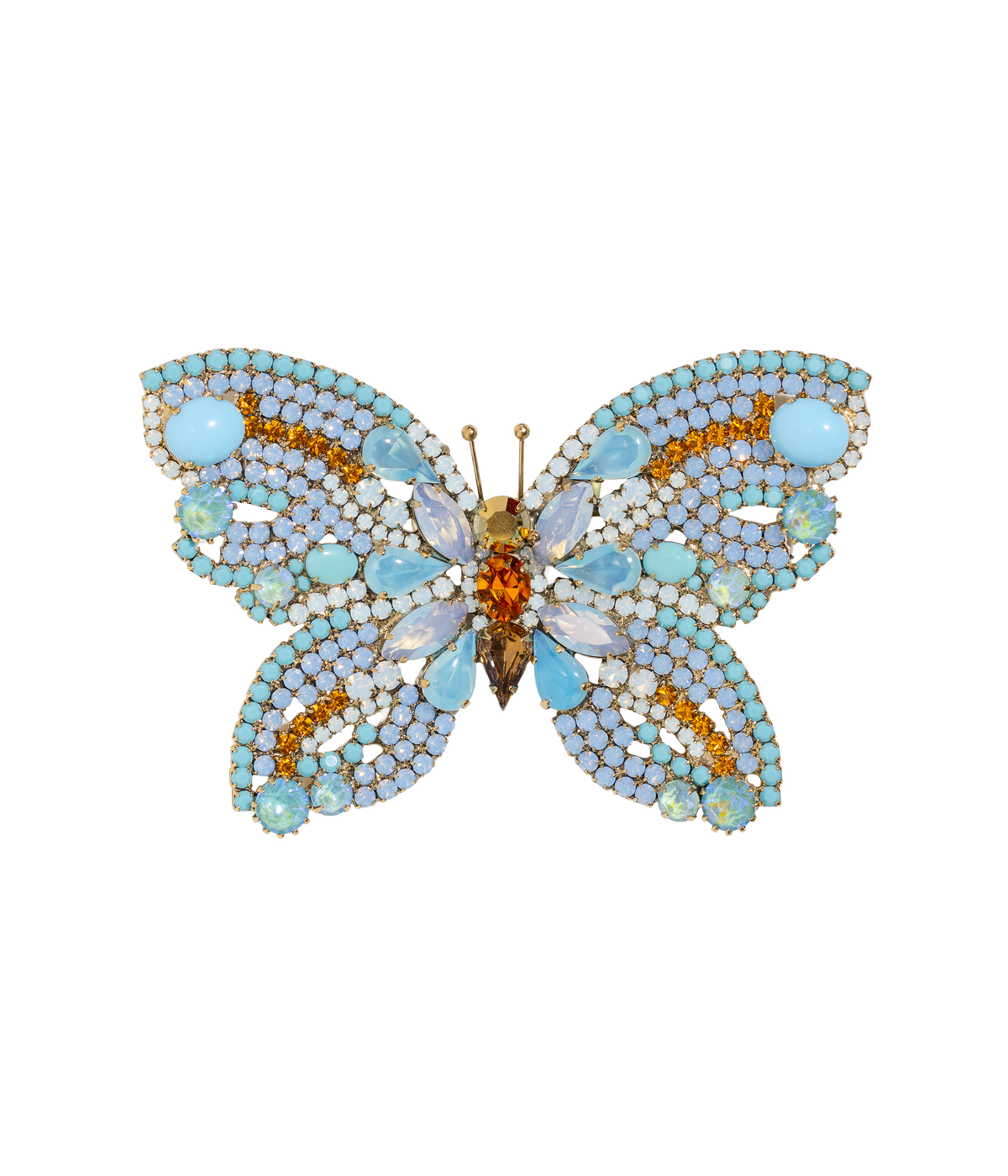 X-Large Butterfly in White Opal / Turquoise / Topaz - Loren Hope
