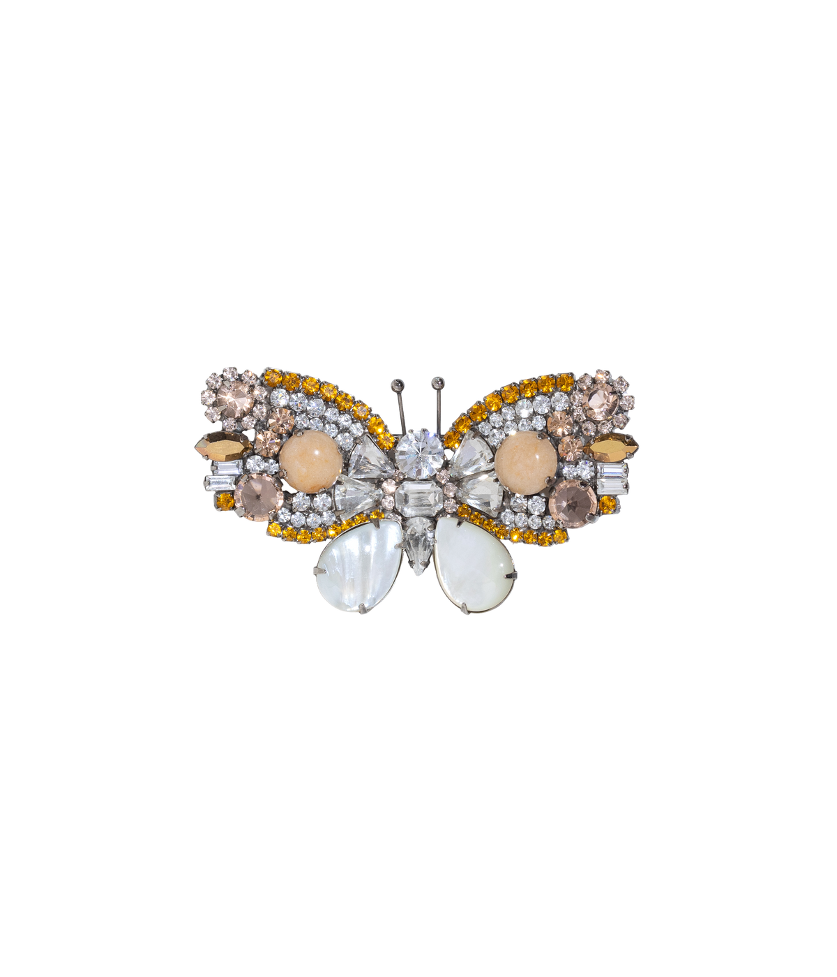 Medium Butterfly in Mother of Pearl / Pink Aventurine / Topaz