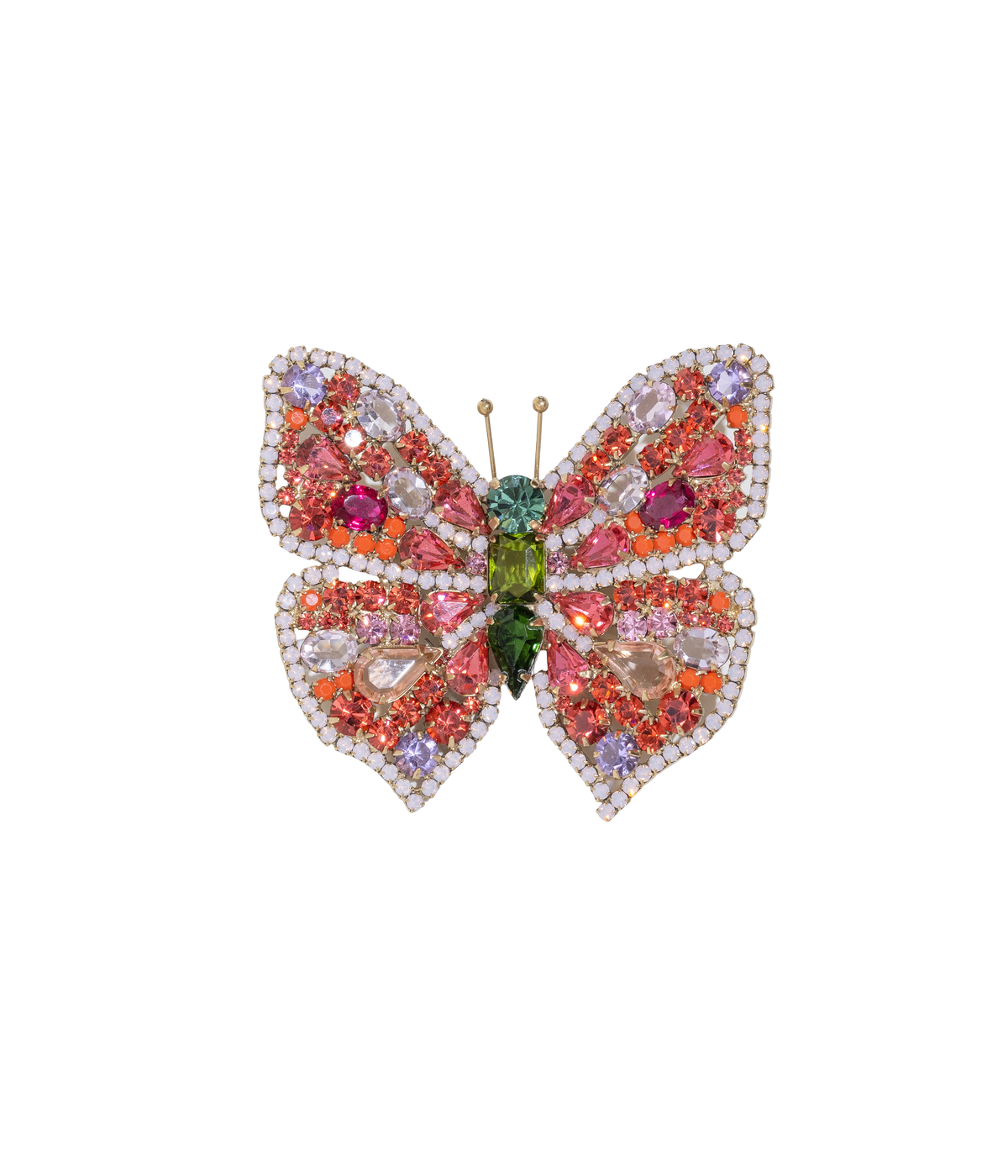 Large Butterfly in Padparadscha / Olivine / Rose Opal