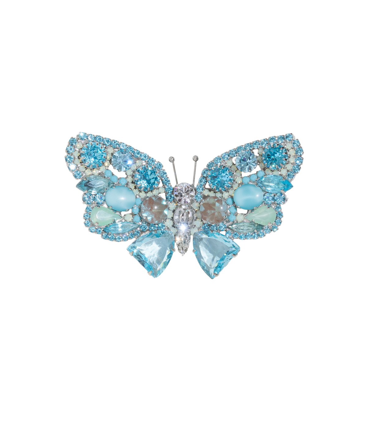 Large Butterfly in Aqua / Chrysolite Opal / Crystal