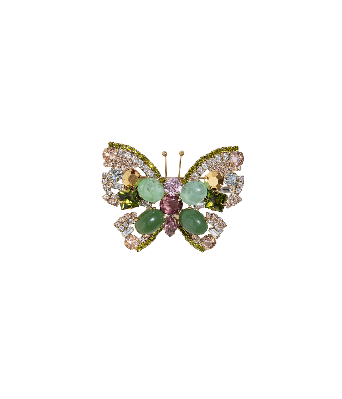 Small Butterfly in Taiwan Jade / Crystal / Light Amethyst - Loren Hope