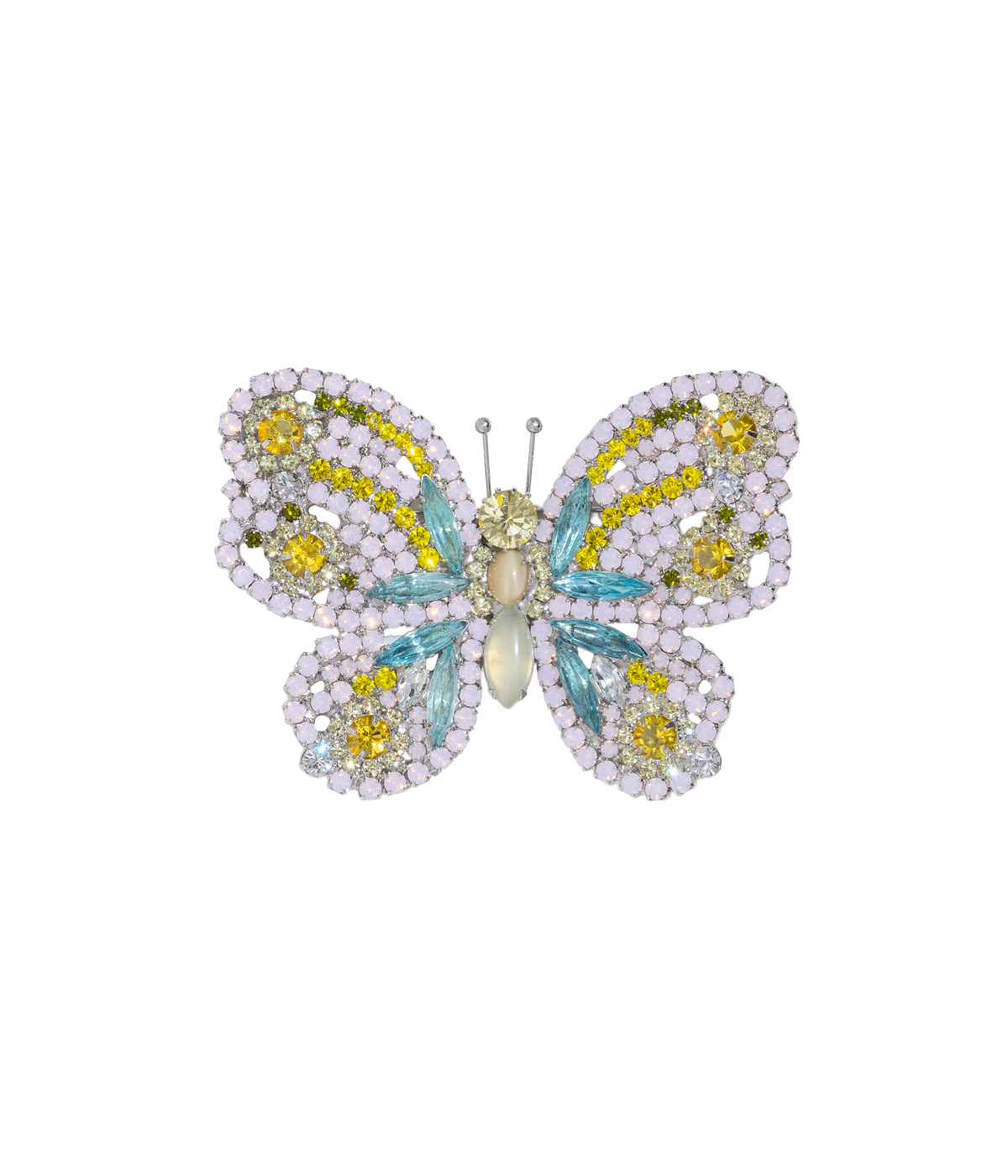 Large Butterfly in Rose Opal / Aqua / Citrine