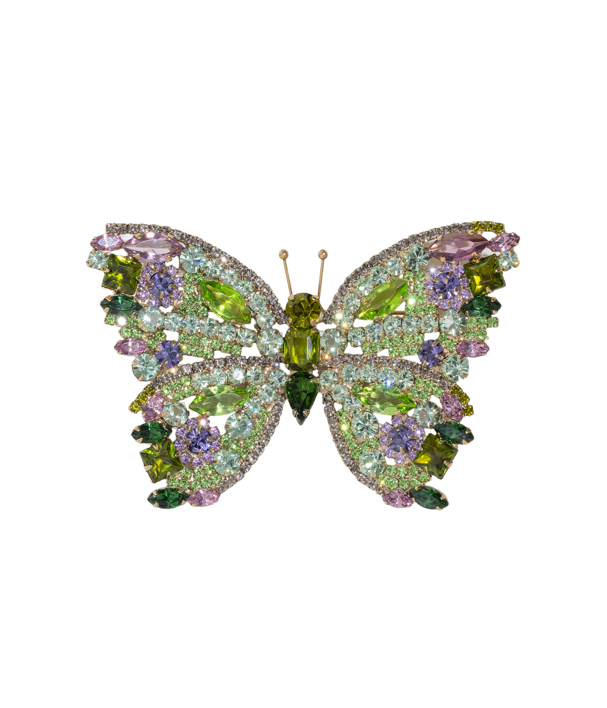 X-Large Butterfly in Olivine / Chrysolite / Light Amethyst