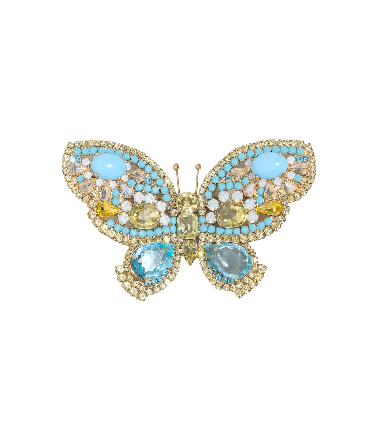 X-Large Butterfly in Turquoise / Jonquil / White Opal
