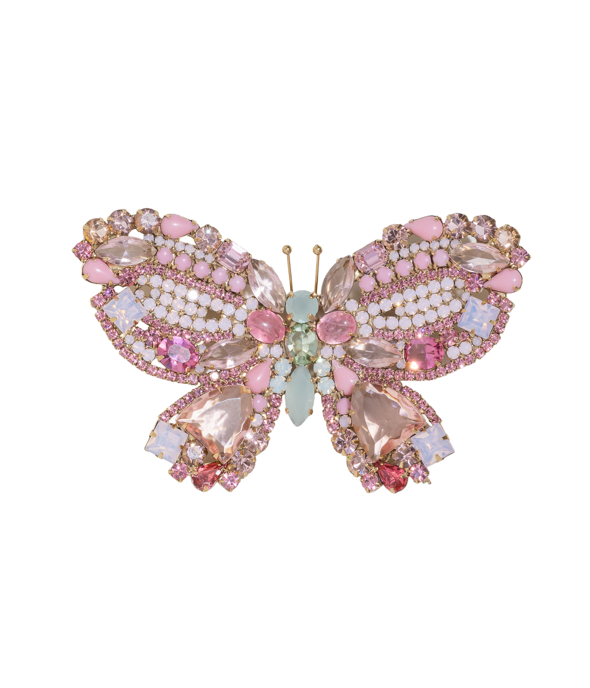 X-Large Butterfly in Light Rose / Rose Opal / Chrysolite Opal