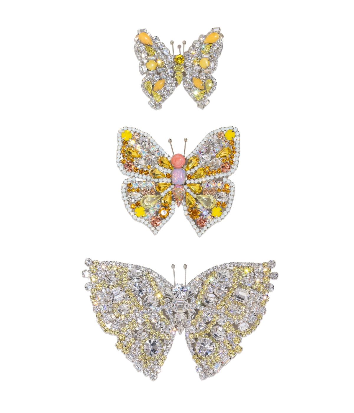 Butterfly Trio in Pineapple Jasper / Crystal / Jonquil