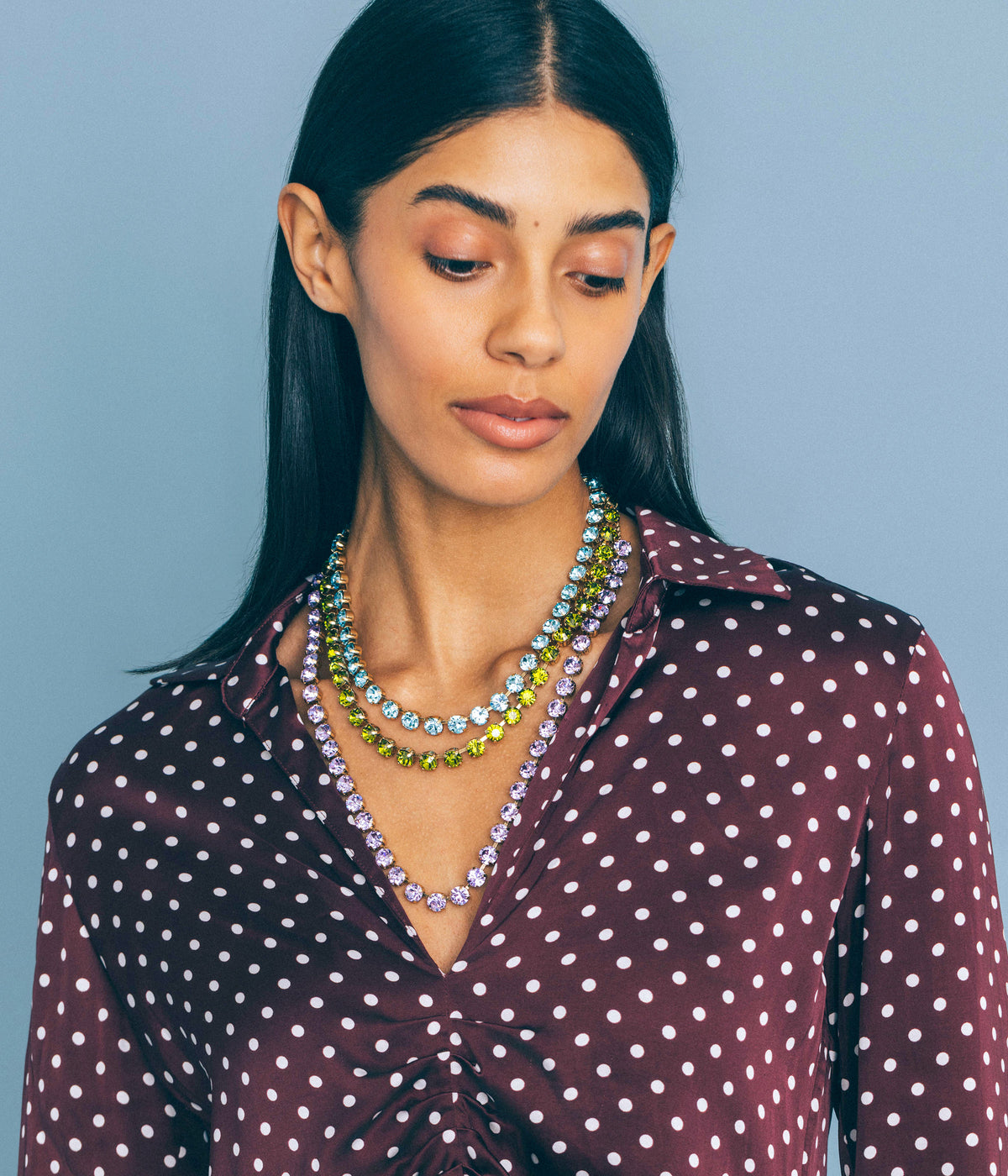 Arista Slider Necklace in Violet - Loren Hope