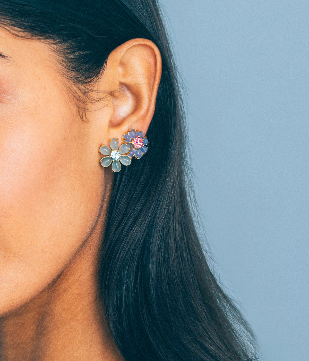 Emeline Flower Studs in Mint - Loren Hope