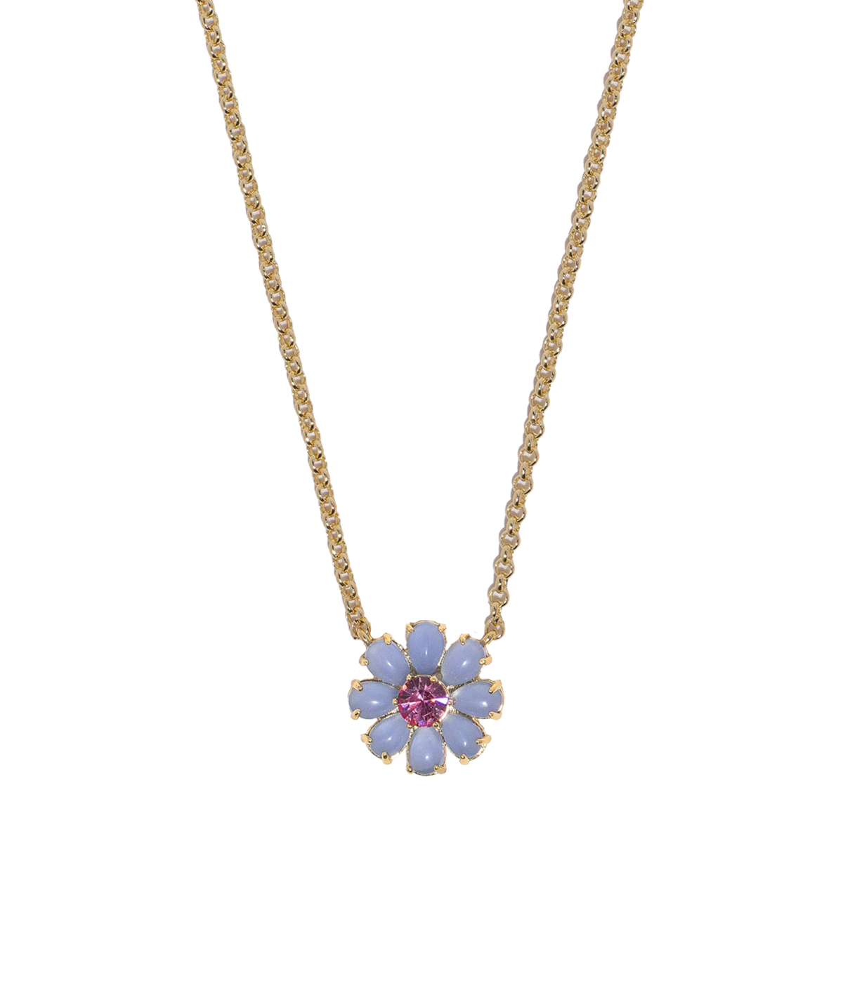 Emeline Flower Necklace in Blue - Loren Hope