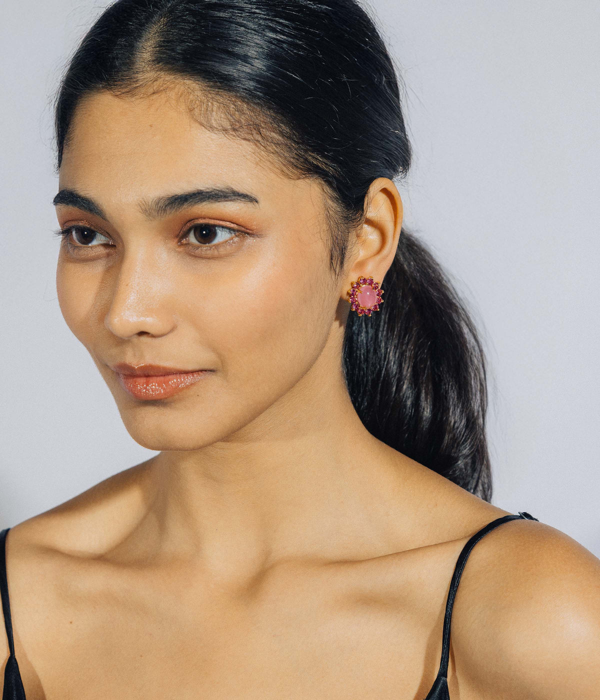 Georgie Stud Earrings in Pink - Loren Hope
