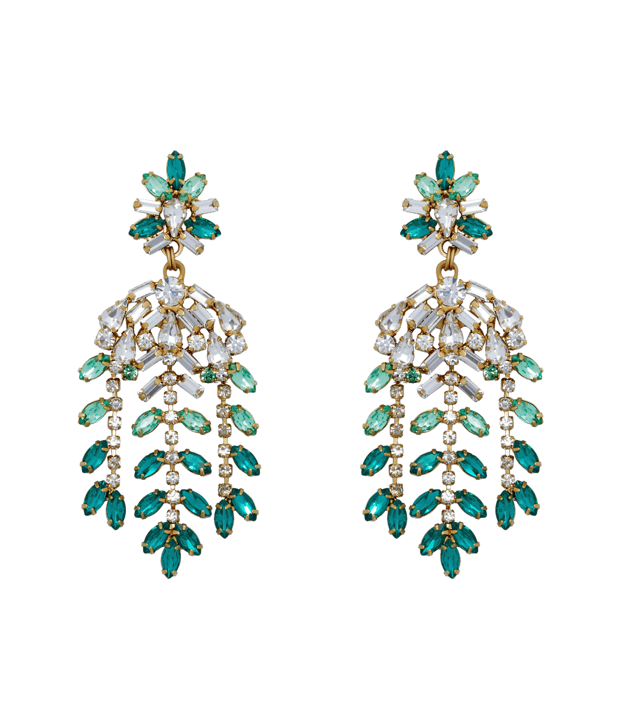 Elena Statement Earrings in Emerald - Loren Hope