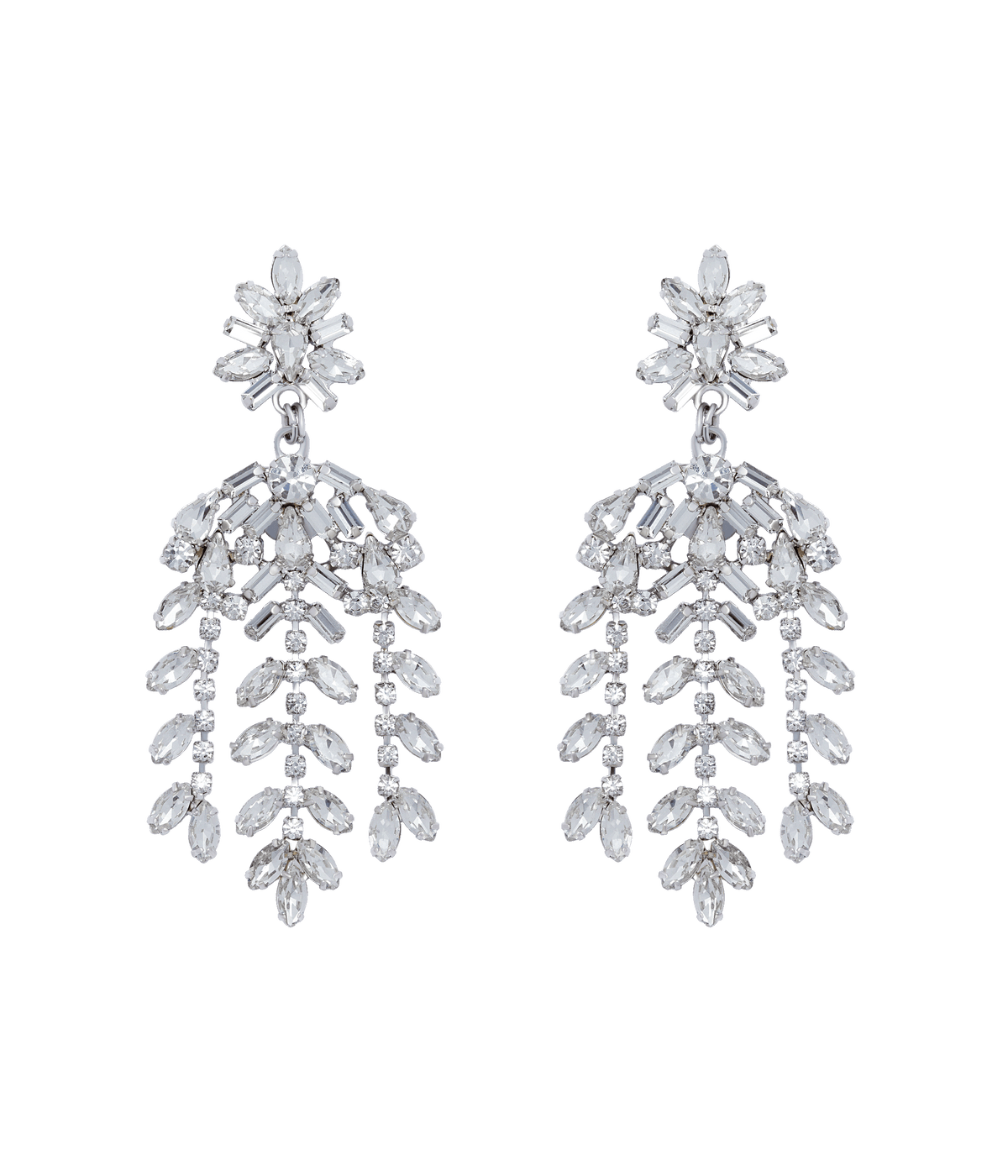 Elena Statement Earrings in Crystal - Loren Hope