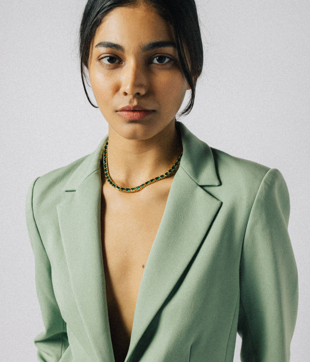 Liza Slider Necklace in Emerald - Loren Hope