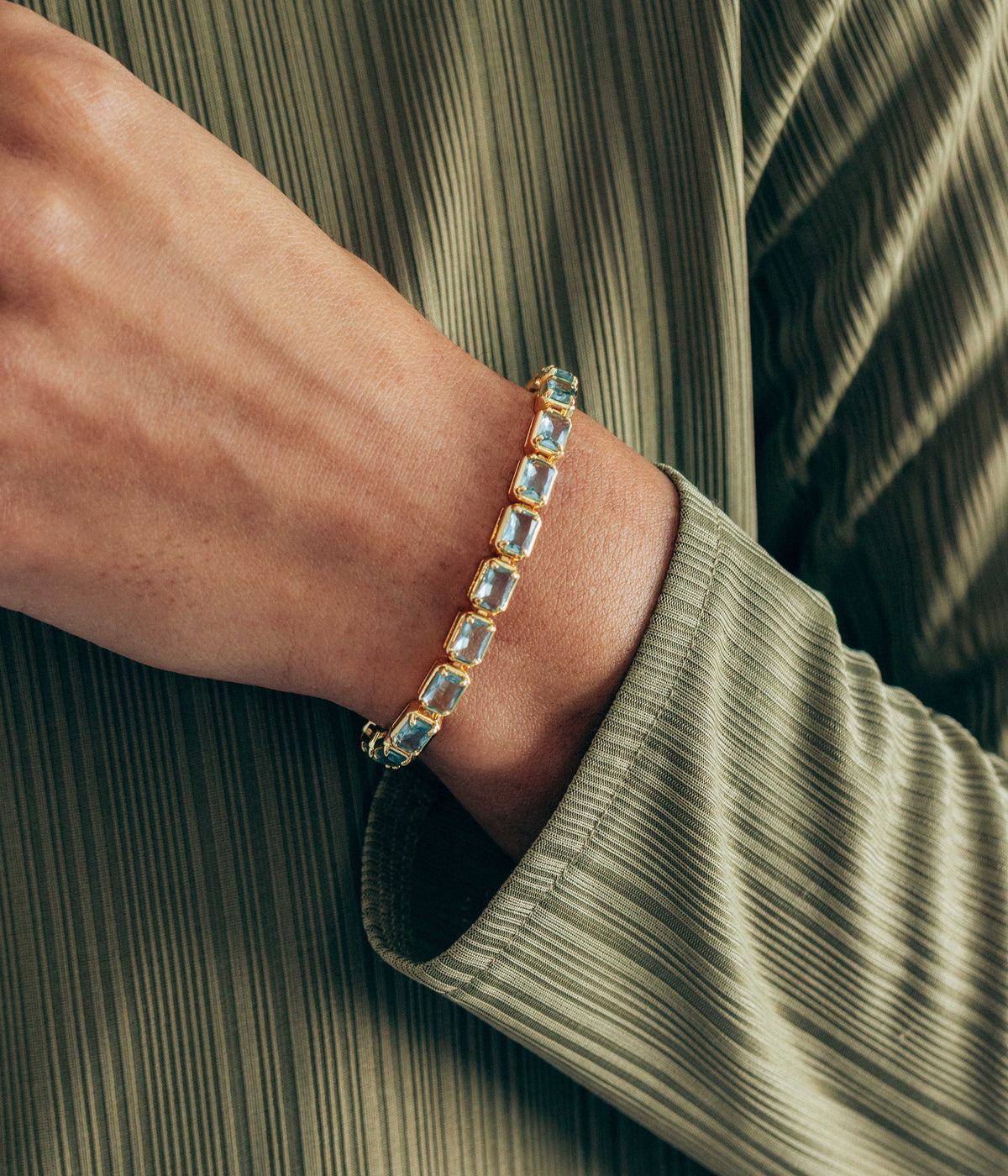 Liza Slider Bracelet in Aqua - Loren Hope