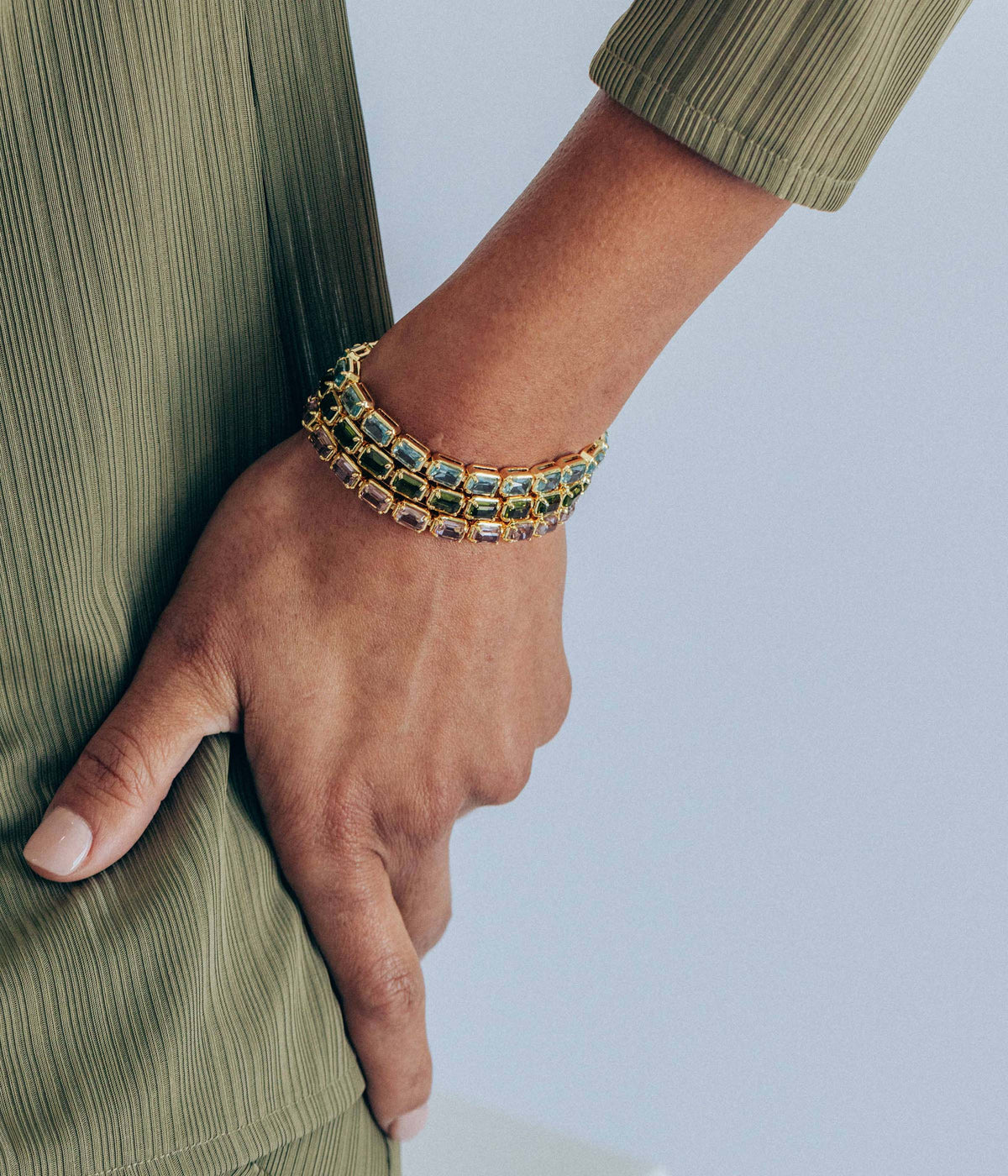 Liza Slider Bracelet in Aqua - Loren Hope