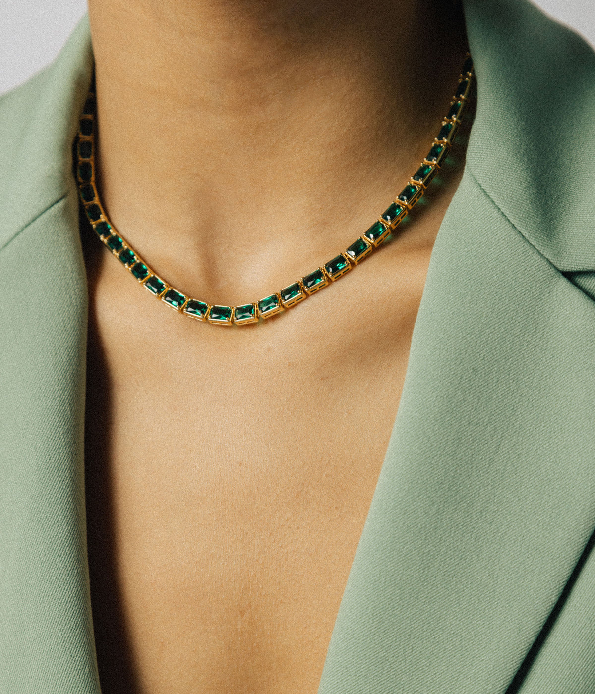 Liza Slider Necklace in Emerald - Loren Hope
