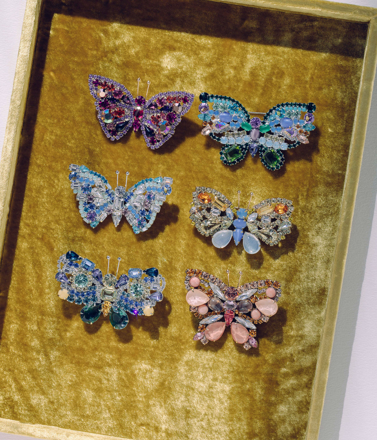 Butterfly in Jonquil / Light Sapphire / Crystal - Limited Edition of 20 - Loren Hope