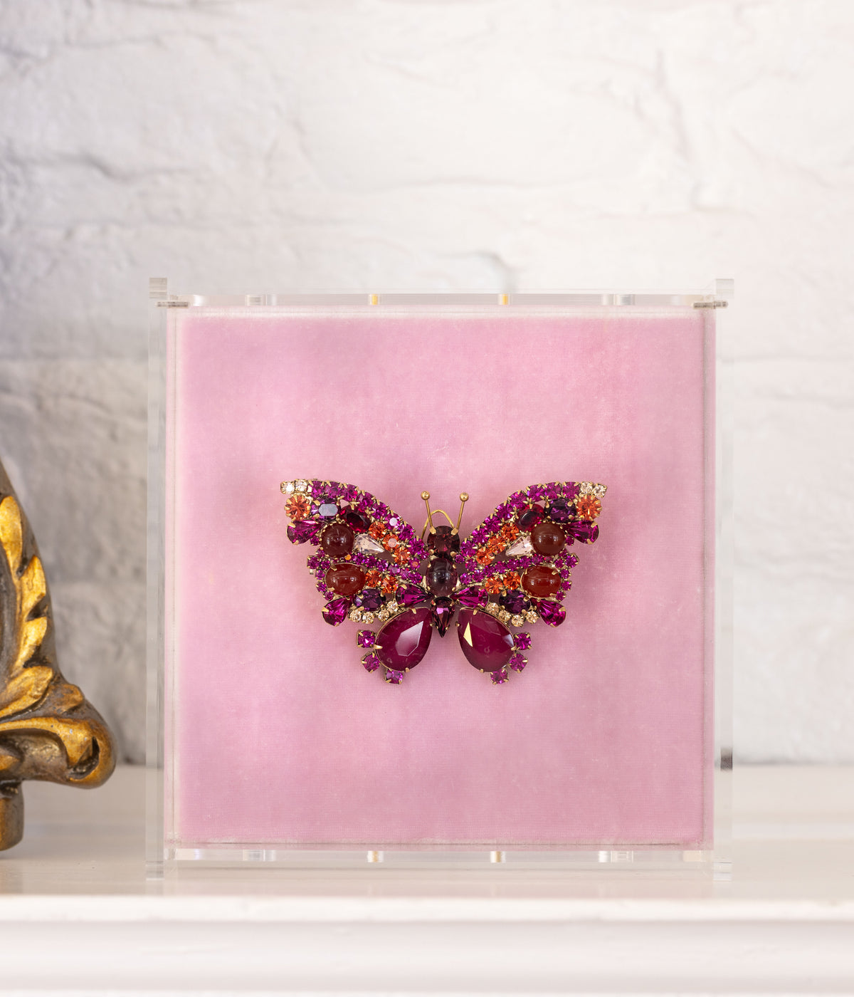 Large Butterfly in Carnelian / Fuchsia / Amethyst