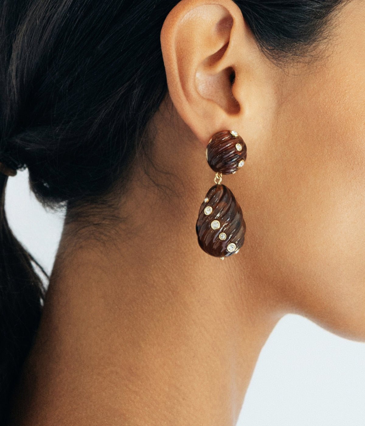 Raeni Drop Earrings in Tortoise - Loren Hope