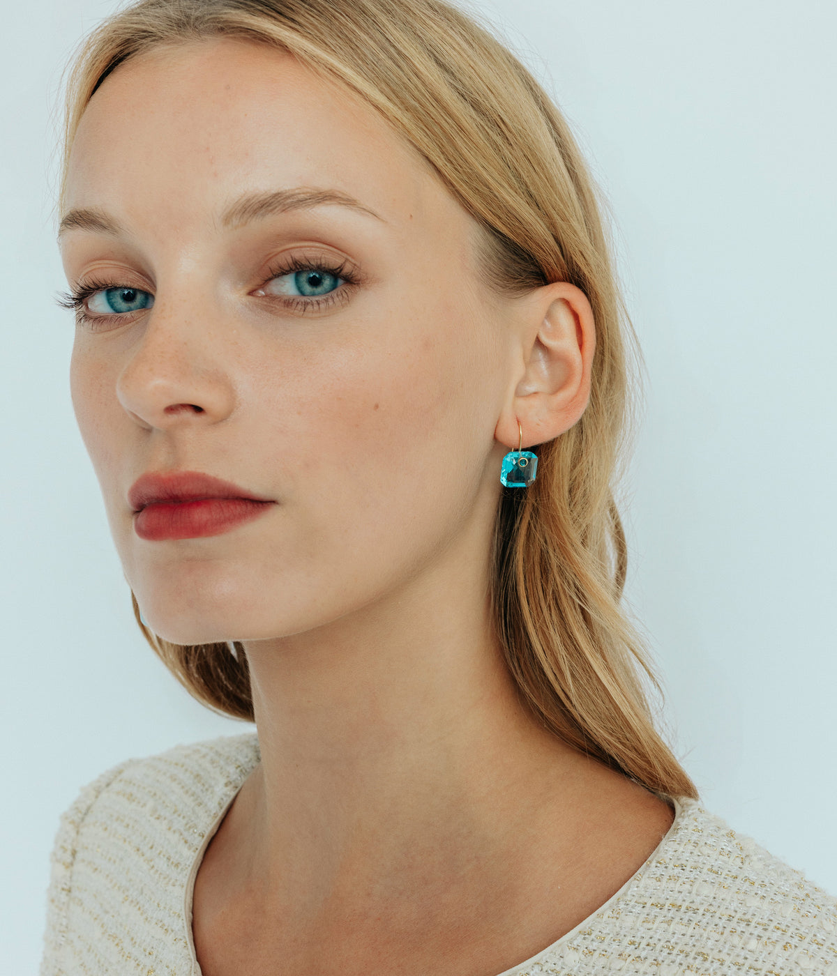 Octavia Earrings in Aqua - Loren Hope