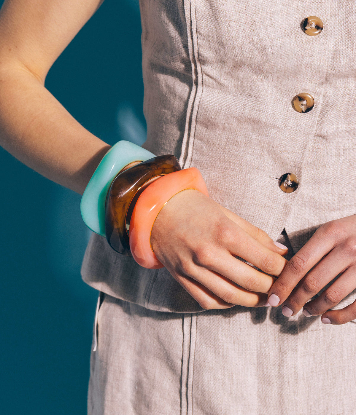 Paloma Bangle Bracelet in Mint - Loren Hope