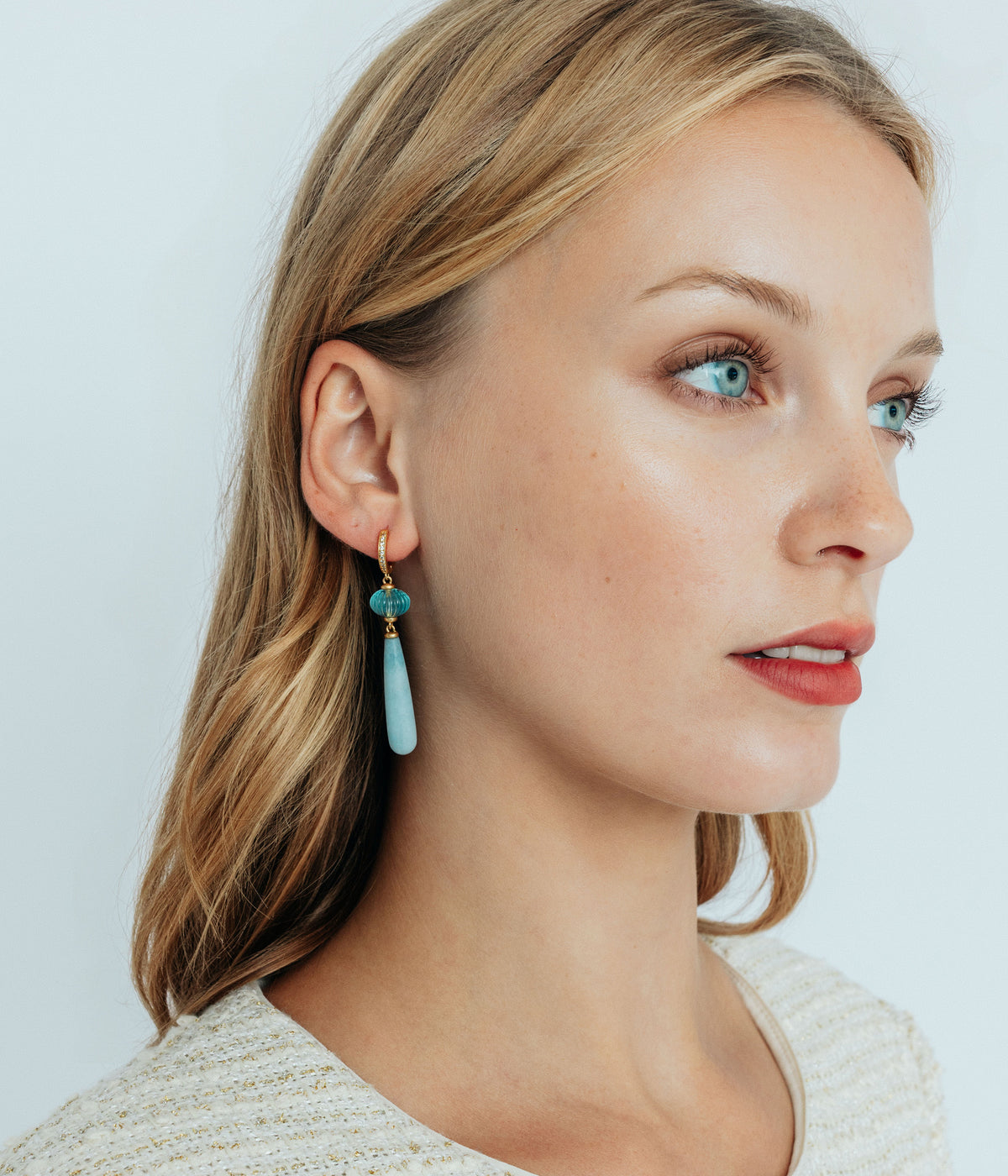 Rafferty Drop Earrings in Aqua - Loren Hope